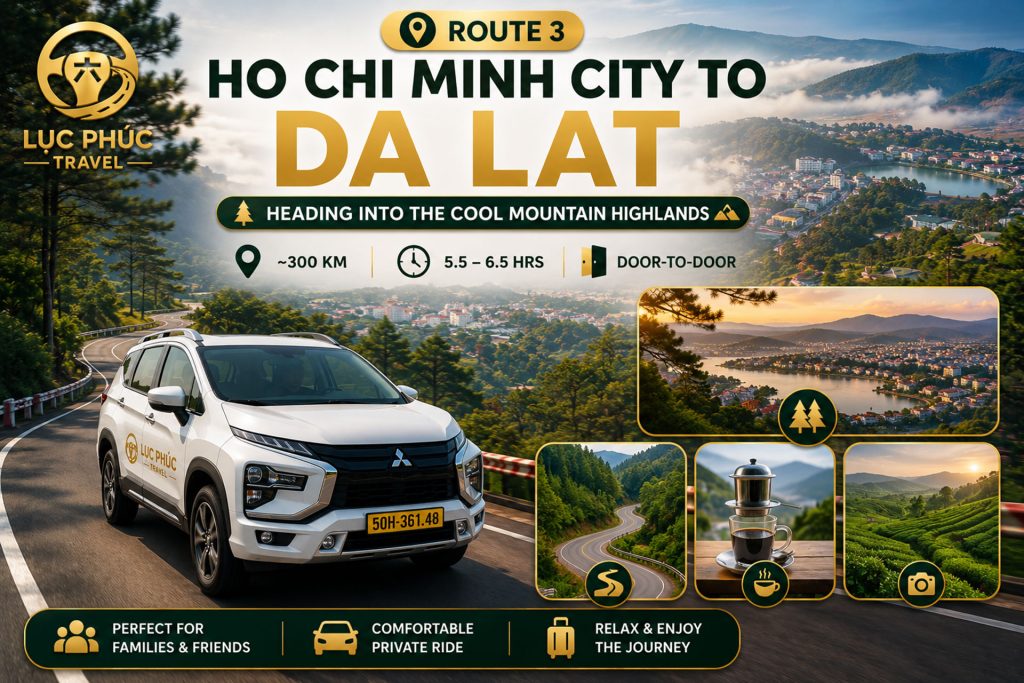 route 3 ho chi minh city to da lat — heading into the cool mountain highlands